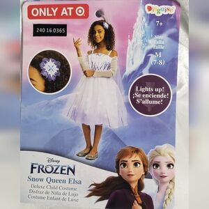 Frozen Elsa Snow Queen Child Costume - White 7-8 Does Not Light Up